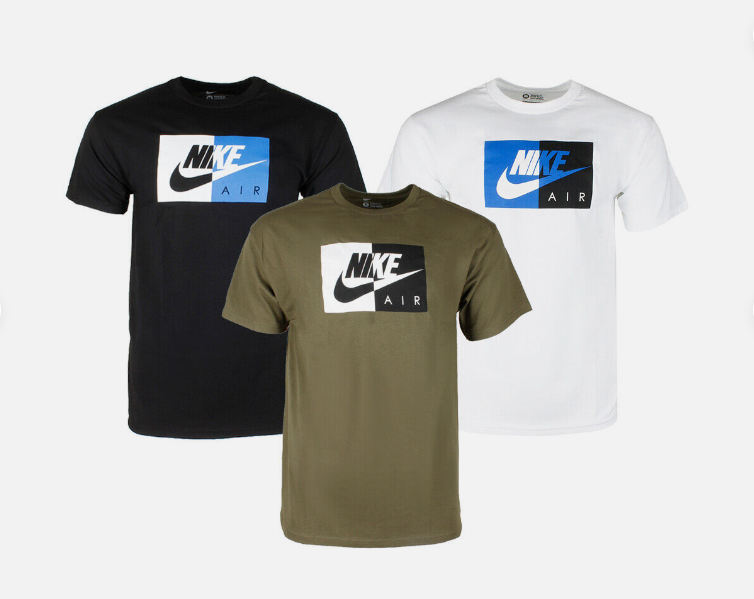 Nike Air Men's Athletic Short Sleeve Color Blocked Logo Gym Graphic T-Shirt