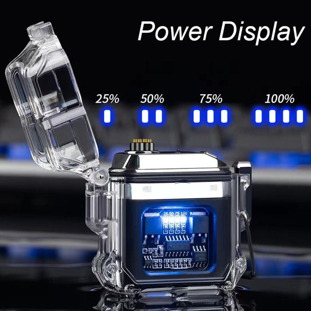 Windproof Dual Arc Plasma Lighter for Outdoor Use USB Rechargeable NEW C0